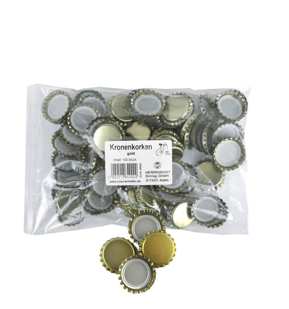 Kronkorken 26 mm Ø 100 Stück von Vina