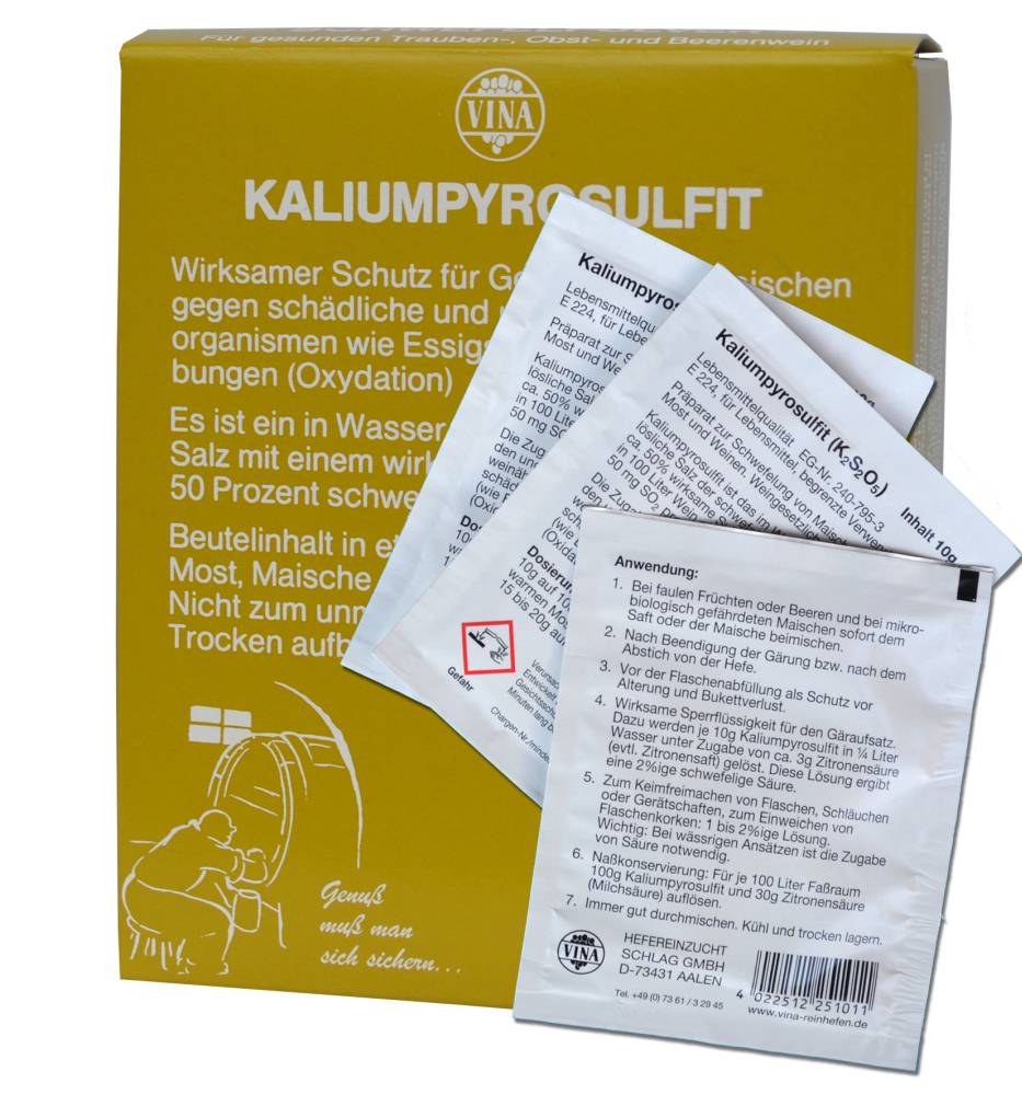 Schwefelung mit Kaliumpyrosulfit 10 x 10 g von Vina