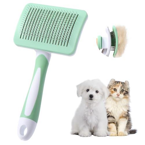 Vinabo Hundebürste, Katzenbürste, Haustier Selbstreinigend Zupfbürste Entfernt Unterwolle, Hundebürsten für Unterwolle,Haar Entferner Haustierbürste für Langhaarige Kurzhaarige Hunde und Katze, Grün Vinabo Hundebürste, Katzenbürste, Haustier Selbstreinigend Zupfbürste Entfernt Unterwolle, Hundebürsten für Unterwolle,Haar Entferner Haustierbürste für Langhaarige Kurzhaarige Hunde und Katze, Grün von Vinabo