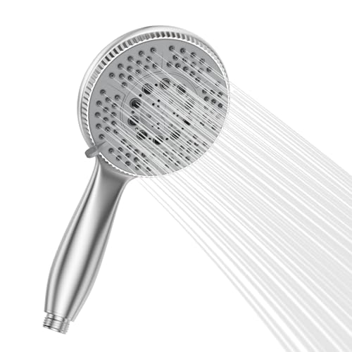 Vinabo Wassersparende Handbrause Duschkopf Hochdruck-Handbrause 5 Strahlarten Handhled Duschkopf Duschkopf mit Regendusche und Massage Funktion, Chrom Brausekopf von Vinabo