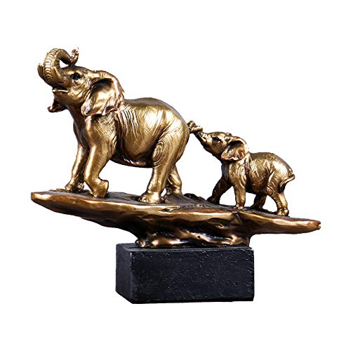 Vinbcorw Elefant - Golden - Harz | Tier-Figur, Skulptur, Statue, Deko-Figur, Deko-Artikel für Home Desktop Dekoration Wohnzimmer Geschenk,3 von Vinbcorw