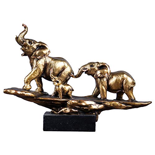 Vinbcorw Elefant - Golden - Harz | Tier-Figur, Skulptur, Statue, Deko-Figur, Deko-Artikel für Home Desktop Dekoration Wohnzimmer Geschenk,4 von Vinbcorw