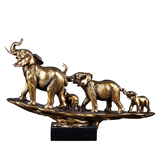 Vinbcorw Elefant - Golden - Harz | Tier-Figur, Skulptur, Statue, Deko-Figur, Deko-Artikel für Home Desktop Dekoration Wohnzimmer Geschenk,5 von Vinbcorw