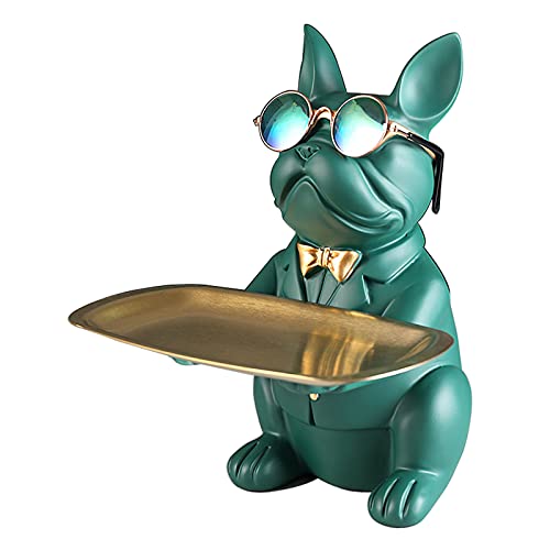 Vinbcorw Französische Bulldog Figur Edelstahl Tablett, Herausnehmbarem,Aufbewahrungsbox,Sparschwein,Obstschale Snacks Obstteller Früchtekorb Gemüse Süßigkeiten Regale von Vinbcorw