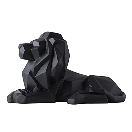 Vinbcorw Löwe Skulptur-Statue, Handwerk, BüRo, Dekoration, Geometrisch, Kunstharz, Wildtiere, Löwe, Statue Craft Skulptur Schlafzimmer Löwe,Schwarz von Vinbcorw