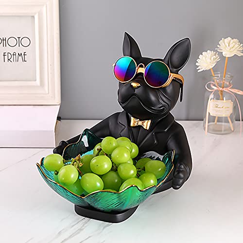 Vinbcorw Obstschale - dekorativer Obstkorb Cool Bulldog Sculpture Statue Figure Obst Etagere Fruchtkuchen Stehen Obstschüsseln Obst Fach Fruchtschale,Schwarz Vinbcorw Obstschale - dekorativer Obstkorb Cool Bulldog Sculpture Statue Figure Obst Etagere Fruchtkuchen Stehen Obstschüsseln Obst Fach Fruchtschale,Schwarz von Vinbcorw