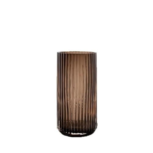 Vinbcorw Vase Verdicktes rundes Glas mit Anti-Rutsch-Muster Erhältlich in Vier Farben Geeignet für Bauernhaus Wohnzimmer Küche Hof Dekoration,Messing,small von Vinbcorw