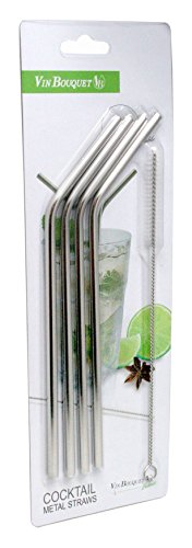 VB VIN BOUQUET Trinkhalme Cocktail, Stahl, Silber, 0 cm, 5 von VB VIN BOUQUET