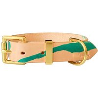 Hundehalsband Aus Leder | Veg Braunes Mit Grünem Farbsplatter Massive Messing Hardware Handgefertigt in Manchester Kostenloser Versand Uk von VincenzosCollars