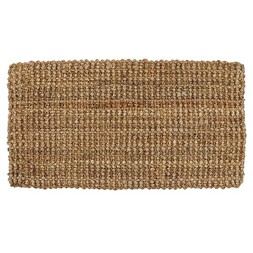 VL Fußmatte aus natürlicher Jute, Kokosfaser, handgewebt, Moris, handgesponnene Boucle-Schlaufe, Fußmatte, Läufer, Teppich, Eingang, Flur und Wohnzimmer, Bodenteppich, umweltfreundlich, von Vingardium Leviosa