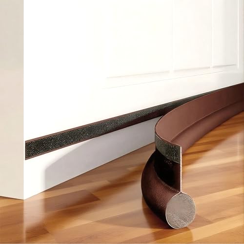 Vingspina 2 Stücke 96cm Braun Türdichtung Zugluftstopper für Türen, Luftzugstopper Zuschneidbar, Windstopper Türdichtung in Lederoptik von Vingspina
