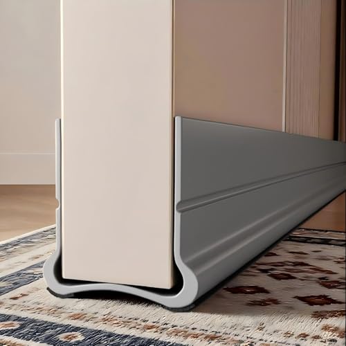 Vingspina 93cm Grau Zugluftstopper für Türen, Windstopper Tür Dichtung, Dichtung Selbstklebend, Silikon Türdichtung Für 3,5-5,5cm Dicke Türen mit einem Spalt Unten von 0,3-2,6cm Geeignet, (Gray) von Vingspina