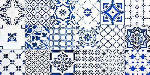 Viniliko Teppich Lissabon, Vinyl, blau, 50 x 100 x 3 cm von VINILIKO
