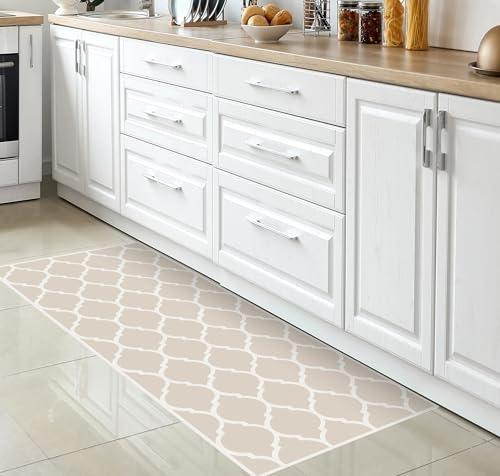 Viniliko Teppich Quatrefoil, Vinyl, Sepia, 66 x 100 x 3 cm von VINILIKO