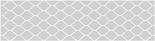 Viniliko Teppich Quatrefoil, Vinyl, grau, 66 x 250 x 3 cm von VINILIKO