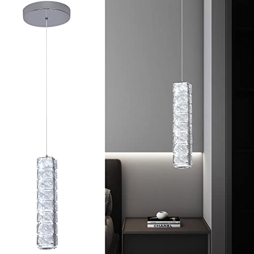 1-Licht Moderne Kristall Pendelleuchte mit Fernbedienung, 3-farbige Dimmbare Hängelampe Glas LED Hängeleuchte Höhenverstellbar Kronleuchter für Kücheninsel, Esszimmer, Wohnzimmer, Schlafzimmer 1-Licht Moderne Kristall Pendelleuchte mit Fernbedienung, 3-farbige Dimmbare Hängelampe Glas LED Hängeleuchte Höhenverstellbar Kronleuchter für Kücheninsel, Esszimmer, Wohnzimmer, Schlafzimmer von Vinilky
