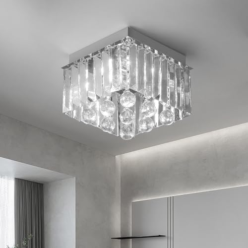 Vinilky Modernes Kristall Kronleuchter LED Deckenleuchte, Flush mount Leuchte Deckenleuchte für Wohnzimmer Esszimmer Schlafzimmer Küche Flur Veranda von Vinilky