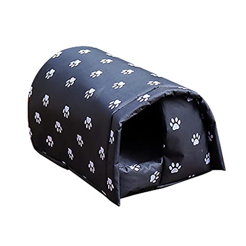 Vinnykud Katzenhaus Für Draußen Winterfest Wasserdicht Warm katzenhöhle große Katzen Outdoor Faltbares Pet House Waschbar Wetterfest Katzenhaus Tierheim Streuner Haustiere (M:42 * 31 * 28cm, Schwarz) von Vinnykud