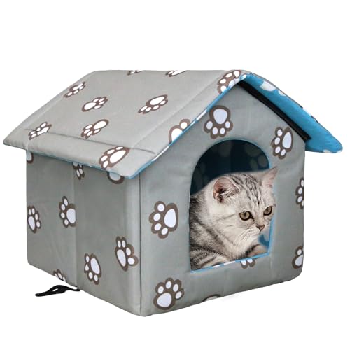 Vinnypet Katzenhaus Für Draußen Winterfest Wasserdicht Und Warm Faltbare Pet Tierheim Für Katzen Mit Abnehmbarem Kissen Für Streuner Haustiere 35x33x30cm Vinnypet Katzenhaus Für Draußen Winterfest Wasserdicht Und Warm Faltbare Pet Tierheim Für Katzen Mit Abnehmbarem Kissen Für Streuner Haustiere 35x33x30cm von Vinnypet