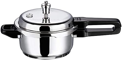 Vinod Pressure Cooker 3 ltr Edelstahl Schnellkochtopf mit Glasdeckel, induktionsgeeignet hochwertiger Dampftopf zum Kochen von indischem Essen, Reis, hochwertiger Kochtopf mit großer Wok Induktion von Vinod