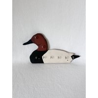 Vintage Hölzerne Ente Wandbehang Plakette Mit Haken Lackiert Holz Natur Tier Land Schick Eingang Dekor Hängenden Lagerung Organizer von VinsarStudios