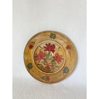 Vintage Holz Wandteller, Floral Handbemalte Schale, Wanddekor, Bauernhaus, Cottage Wohnkultur Weihnachten Rot Und Grün Haus Folk Primitive Kunst Vintage Holz Wandteller, Floral Handbemalte Schale, Wanddekor, Bauernhaus, Cottage Wohnkultur Weihnachten Rot Und Grün Haus Folk Primitive Kunst von VinsarStudios