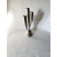 Vintage Keramik Handgefertigt in Italien Silber Kerzenhalter Brutalist Bemalte Tabletop Kandelaber, Minimal Kerzenleuchter, Verschiedene Kandelaber Vintage Keramik Handgefertigt in Italien Silber Kerzenhalter Brutalist Bemalte Tabletop Kandelaber, Minimal Kerzenleuchter, Verschiedene Kandelaber von VinsarStudios