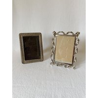 Vintage Silber Ribbon Swirl Bilderrahmen Oder Dunkel Perlen Look Fotografie Rahmen, Jugendstil Eleganter Rahmen Home Decor von VinsarStudios