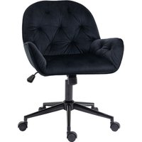 Bürostuhl Drehstuhl Bürosessel höhenverstellbar samtartiges Polyester Schwarz 60 x 61 x 81-91 cm von Vinsetto