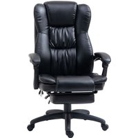 Bürostuhl Drehstuhl mit Massagefunktion Liegefunktion Schwarz von Vinsetto