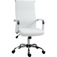 Bürostuhl Gaming Drehstuhl Chefsessel PU-Leder Schaumstoff Weiß 54 x 62 x 104-114 cm von Vinsetto