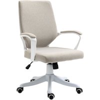 Bürostuhl Schreibtischstuhl Home-Office-Stuhl Beige+Weiß 62x69x92-102 cm von Vinsetto