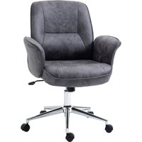 Bürostuhl mit Wippenfunktion bis 120 kg Mikrofaser Dunkelgrau 67 x 69 x 92-102 cm von Vinsetto