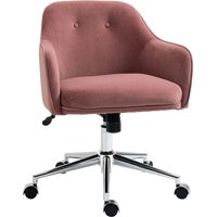 Bürostuhl mit Wippenfunktion Samt-Touch-Polyester Nylon Rot 61 x 59 x 80,5-90,5 cm von Vinsetto