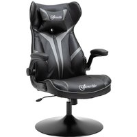Gaming Stuhl mit Wippenfunktion Drehstuhl höhenverstellbar Stahl Schwarz+Grau 67 x 75 x 106-112 cm von Vinsetto