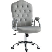 HOMCOM Bürosessel Kunstleder ergonomischer Schreibtischstuhl höhenverstellbar 360° drehbar mit Wippfunktion bis 120 kg in Hellgrau   Aosom.de von Vinsetto