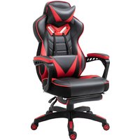 HOMCOM Bürostuhl Gamingstuhl mit Massagefunktion Chefsessel Kunstleder höhenverstellbar Schwarz Blau B68xT69xH108-117cm für Komfort im Home Office   Aosom.de von Vinsetto