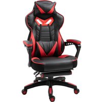 HOMCOM Ergonomischer Bürostuhl  Gaming Stuhl mit Massagefunktion, Chefsessel aus Kunstleder, höhenverstellbar, Schwarz+Blau, B68xT69xH108-117cm  Aosom.de von Vinsetto