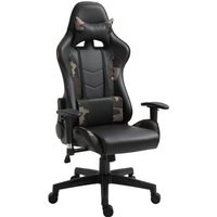 Gaming Stuhl, Ergonomisch, Kunstleder, Schaumstoff, Nylon, Schwarz, Camouflage, 64 x 69 x 120-127cm Gaming Stuhl, Ergonomisch, Kunstleder, Schaumstoff, Nylon, Schwarz, Camouflage, 64 x 69 x 120-127cm von Vinsetto