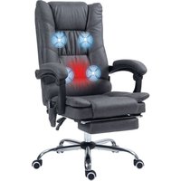 Massage-Bürostuhl, Schreibtischstuhl mit Heizfunktion, Fußstütze, Grau von Vinsetto