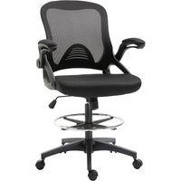 Mesh Ergonomischer Bürostuhl mit Rollen drehbar, schwarz von Vinsetto