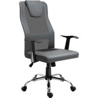 Vinsetto ergonomischer Bürostuhl mit Wippfunktion, höhenverstellbar & 360° drehbar, Schreibtischstuhl mit Armlehnen, bis 120 kg, Grau   Aosom.de von Vinsetto