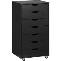 Vinsetto Bürocontainer auf Rollen, Büromöbel Aufbewahrung auf Rollen mit 7 Schubladen - Organizer für Dokumente, A4-Format oder Briefe, Maße 47,5l x 39,5p x 90h cm, Schwarz   Aosom von Vinsetto