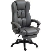 Vinsetto Bürostuhl Chefsessel Drehstuhl Anhebbar mit Fußstütze Kopfstütze Ergonomischer Stuhl Vibration Schreibtischstuhl mit Liegefunktion Massagefunktion Kunstleder Dunkelgrau 68,5x68,5x113-121cm   Aosom von Vinsetto