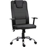 Vinsetto Bürostuhl  Ergonomischer Drehstuhl, höhenverstellbar, PU-Leder, Schwarz, 66x73x108-118 cm  Aosom.de von Vinsetto