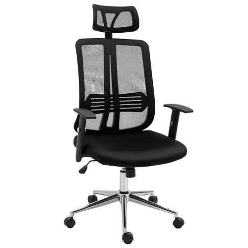 Vinsetto Bürostuhl Ergonomischer Bürostuhl Hoher Komfort Verstellbare Höhe Netzstoff Polyester Schwarz Vinsetto Bürostuhl Ergonomischer Bürostuhl Hoher Komfort Verstellbare Höhe Netzstoff Polyester Schwarz von Vinsetto