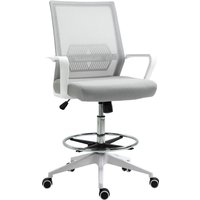 Vinsetto Bürostuhl Höhenverstellbarer Bürostuhl 64L x 59B x 104-124H cm drehbarer Bürohocker 360° atmungsaktives Netzgewebe Grau und Weiß Aosom Vinsetto Bürostuhl Höhenverstellbarer Bürostuhl 64L x 59B x 104-124H cm drehbarer Bürohocker 360° atmungsaktives Netzgewebe Grau und Weiß Aosom von Vinsetto