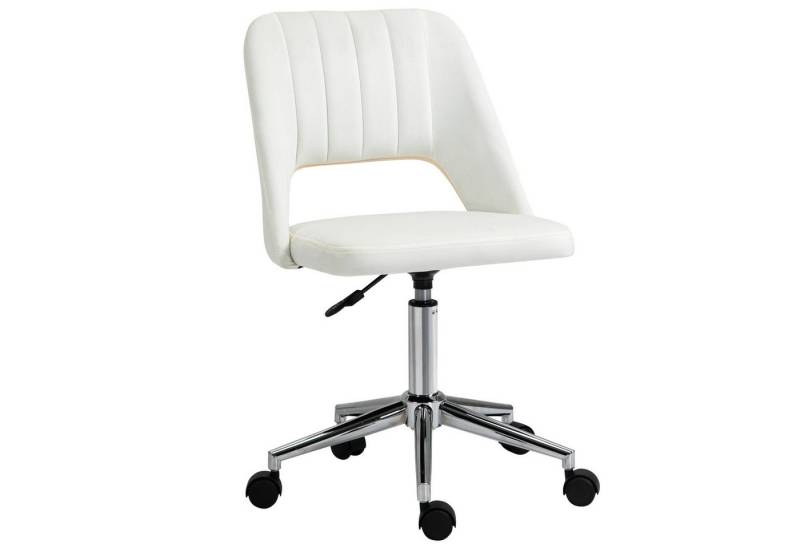 Vinsetto Bürostuhl Höhenverstellbarer Drehstuhl mit Nahtlinien-Design (Schreibtischstuhl, 1 St), Samtartiges Polyester Beige 49 x 60 x 79-91 cm von Vinsetto