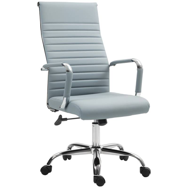 Vinsetto Bürostuhl Kunstleder Hellgrau 54B x 62T x 104-114H cm von Vinsetto