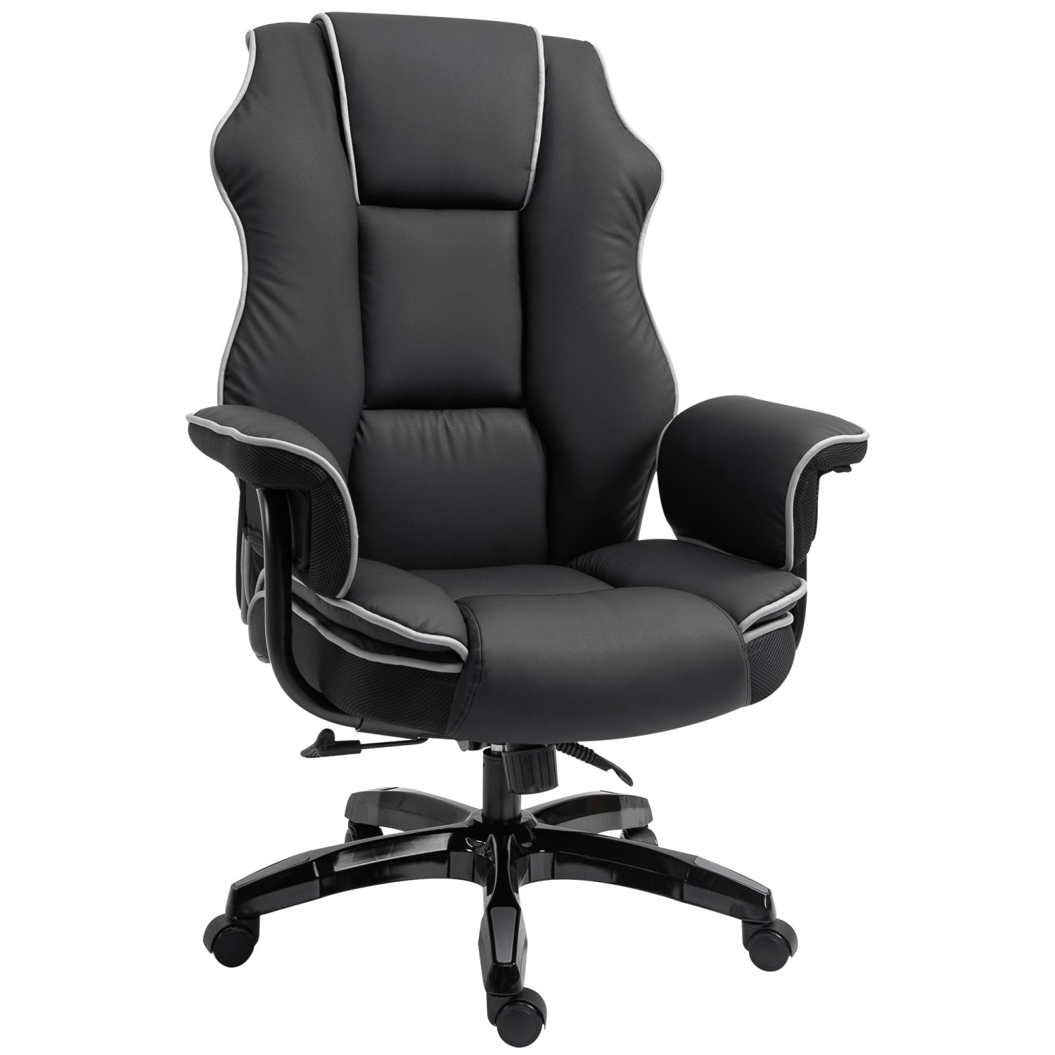 Vinsetto Bürostuhl Kunstleder Schaumstoff Schwarz 76B x 80T x 118-124H cm von Vinsetto